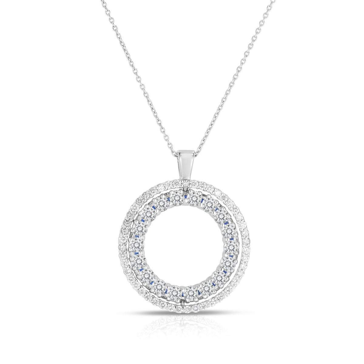 Roberto Coin 18K White Gold Diamond & Ruby Reversible Circle Necklace