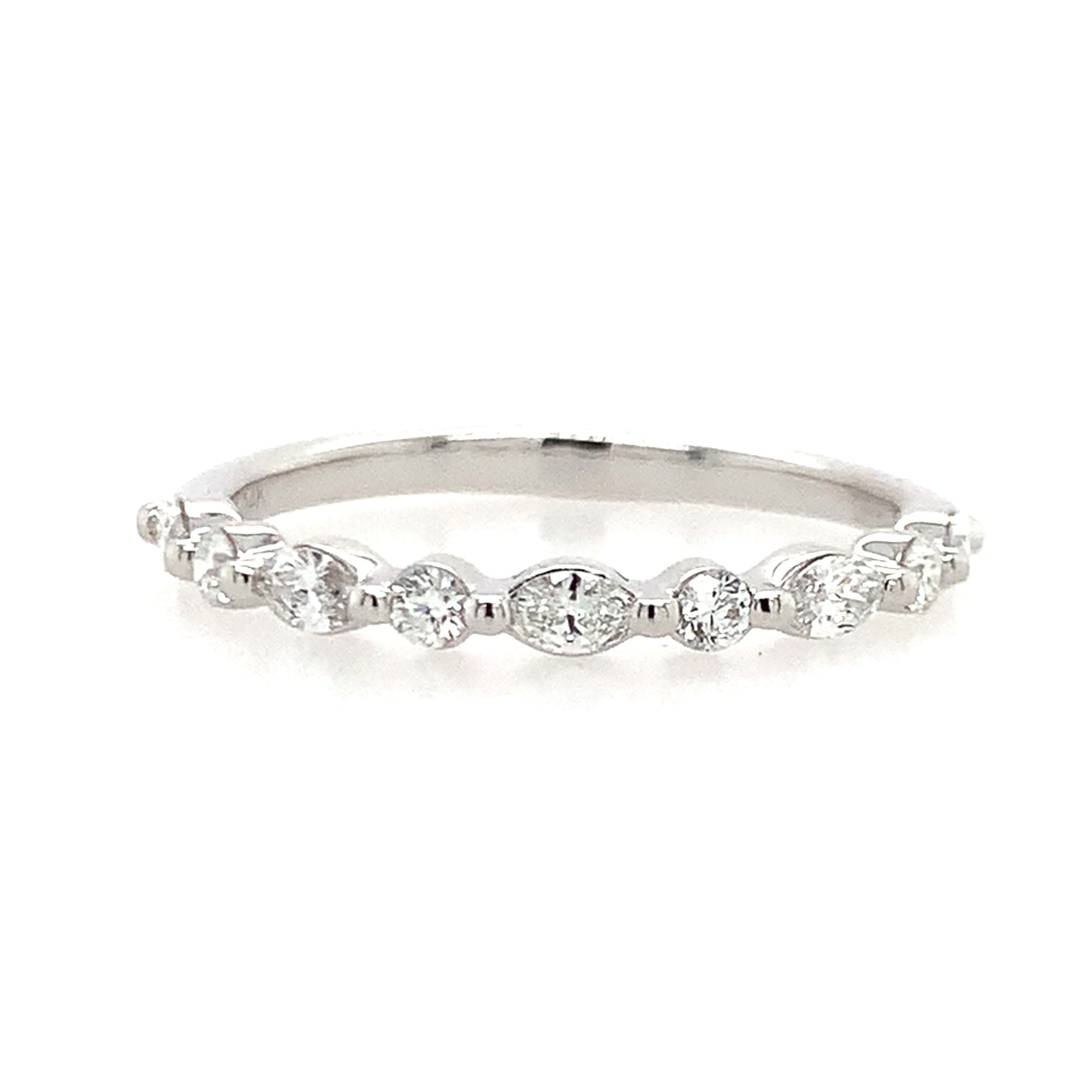 14K White Gold Diamond Band