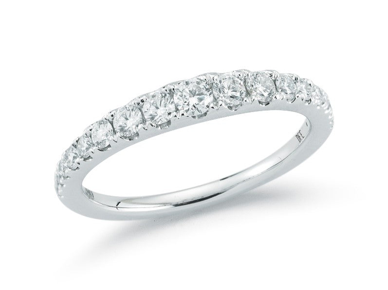 14K White Gold Graduated Diamond Band