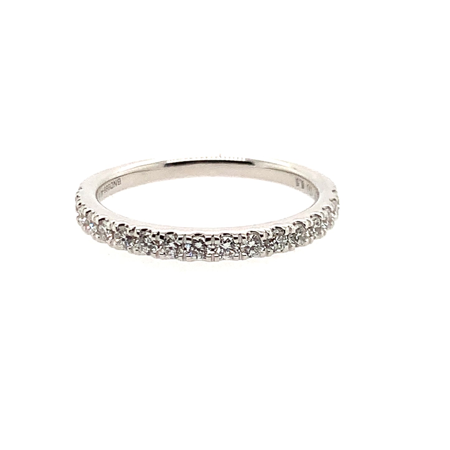 14K White Gold Diamond Wedding Band