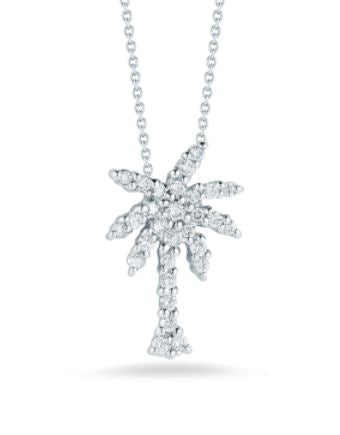 Roberto Coin 18K White Gold Diamond Palm Tree Necklace