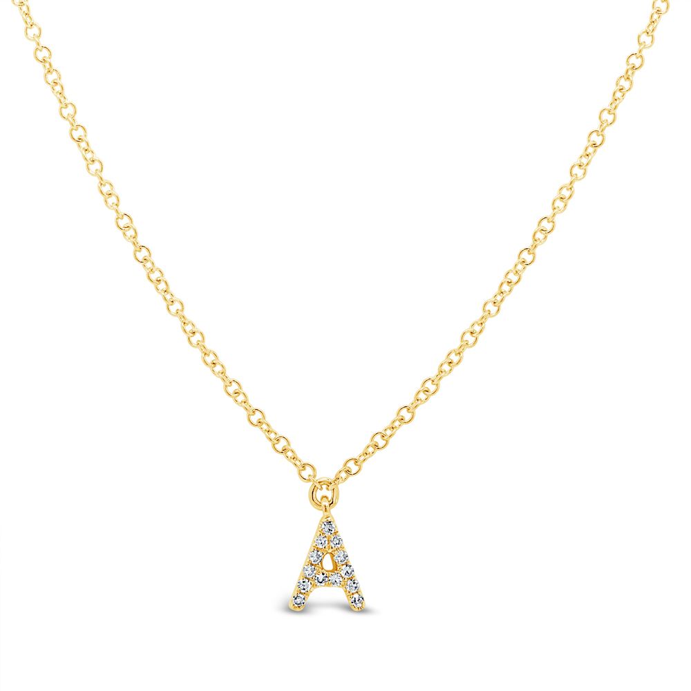 Shy Creation Diamond Initial "A" Necklace Pendant