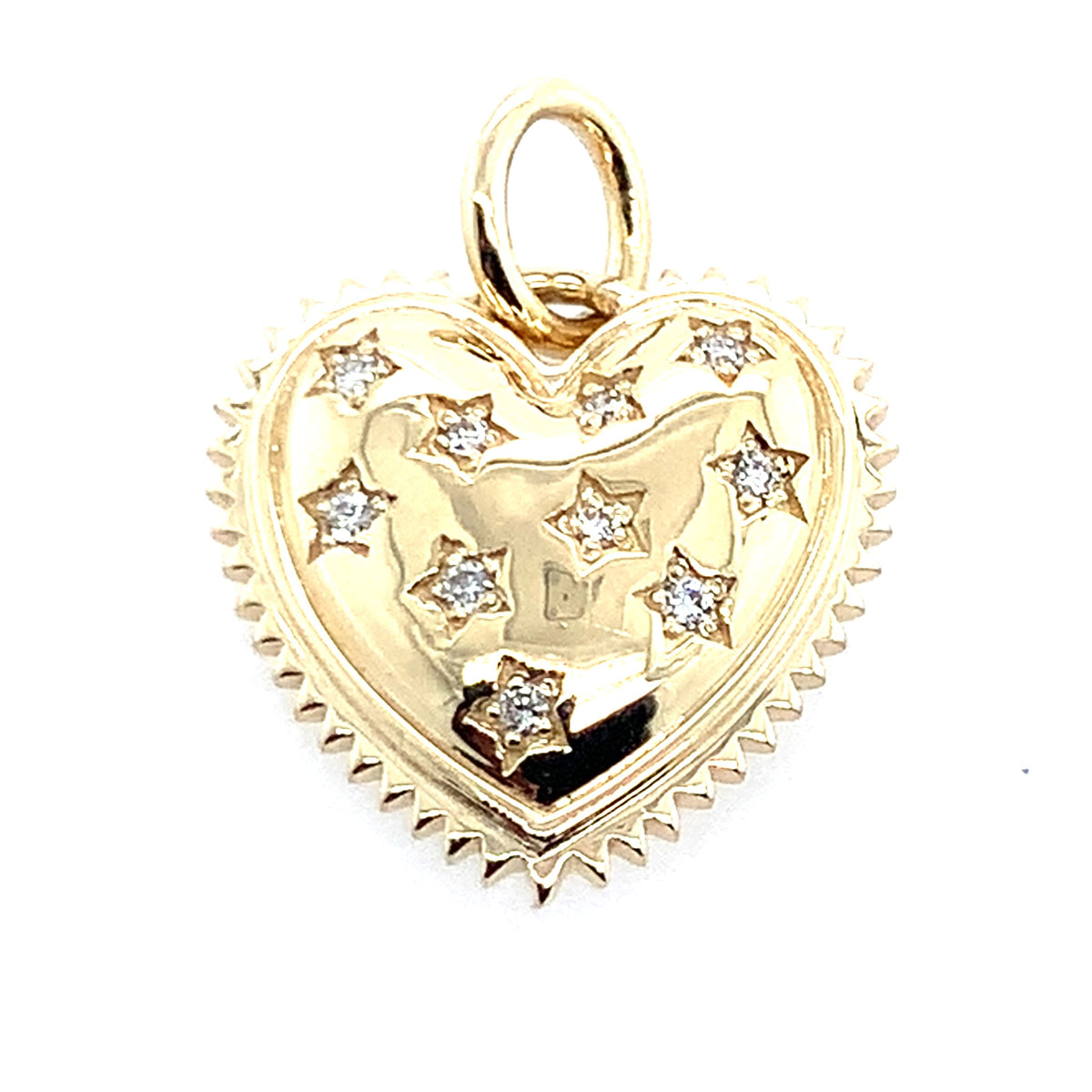 Rolland's Designs Diamond Stars In Heart Charm