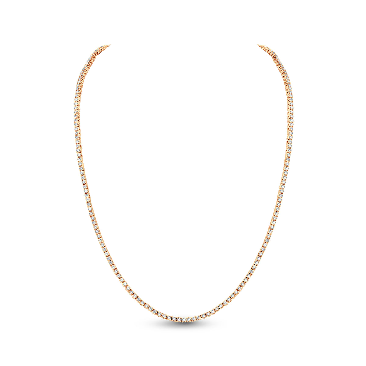 Rolland's Designs 14K Yellow Gold Diamond Tennis Necklace