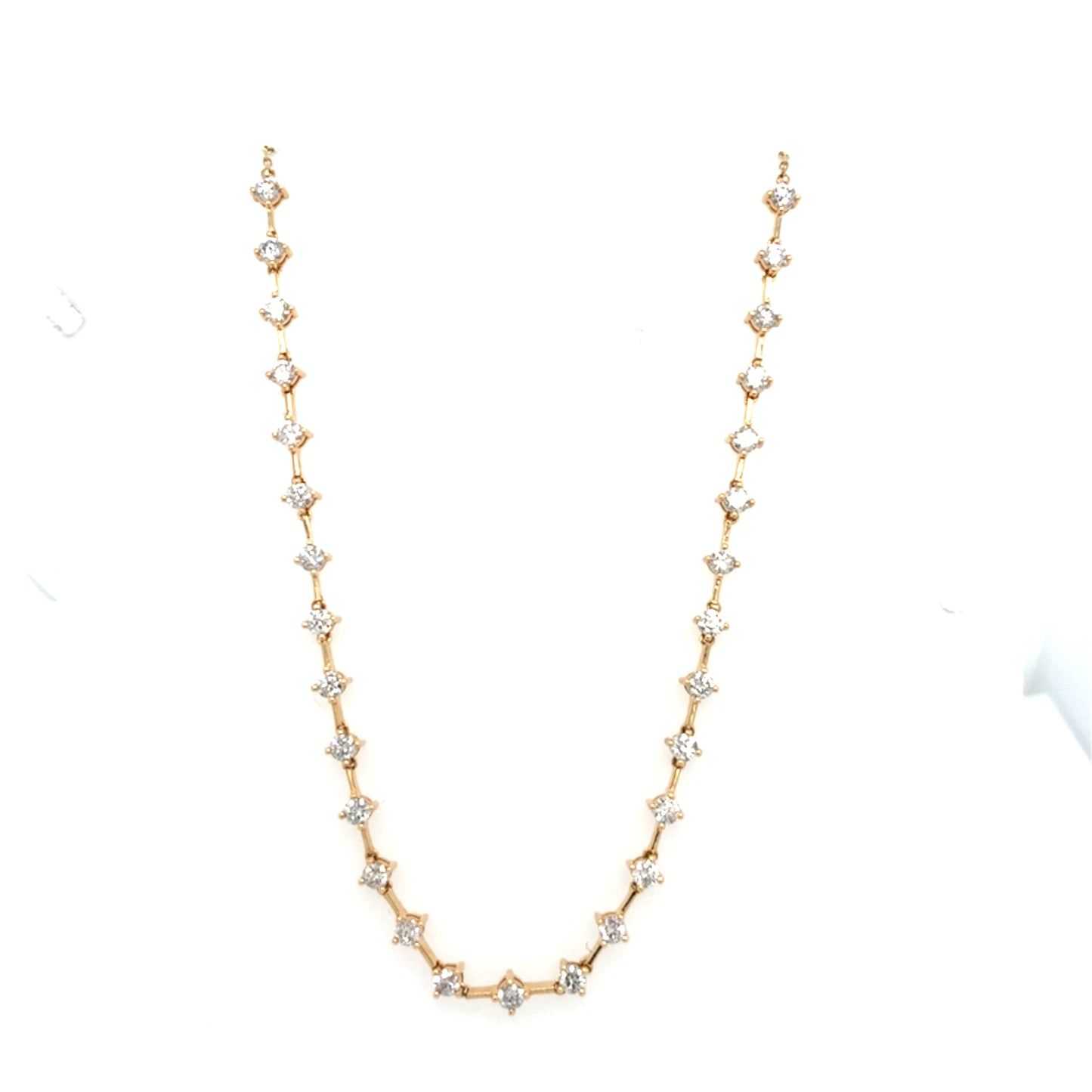 14K Gold Diamond Bar Necklace
