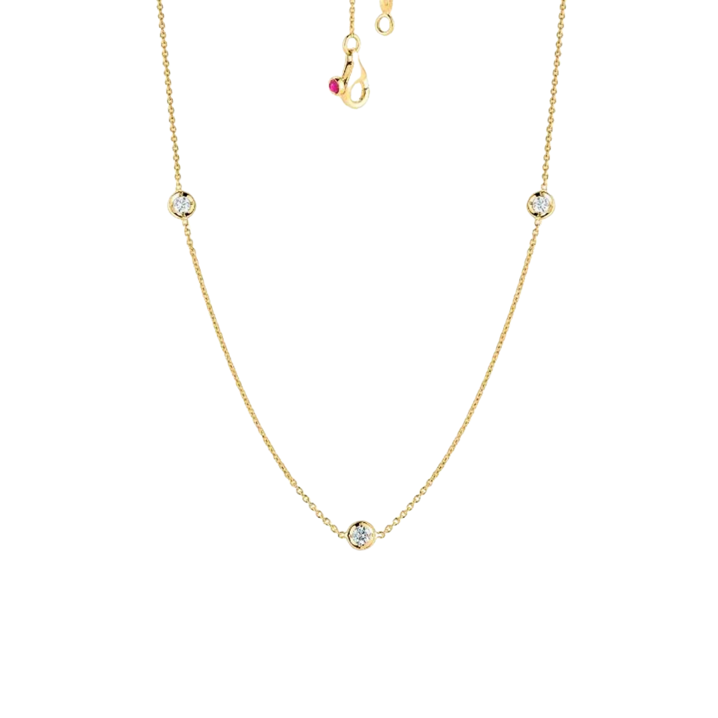 Roberto Coin 3-Diamond Station Necklace