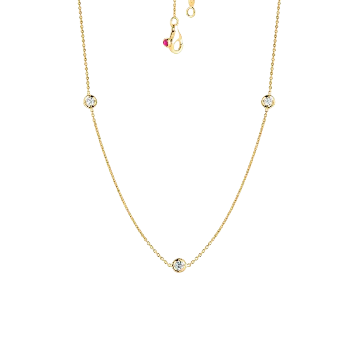 Roberto Coin 3-Diamond Station Necklace