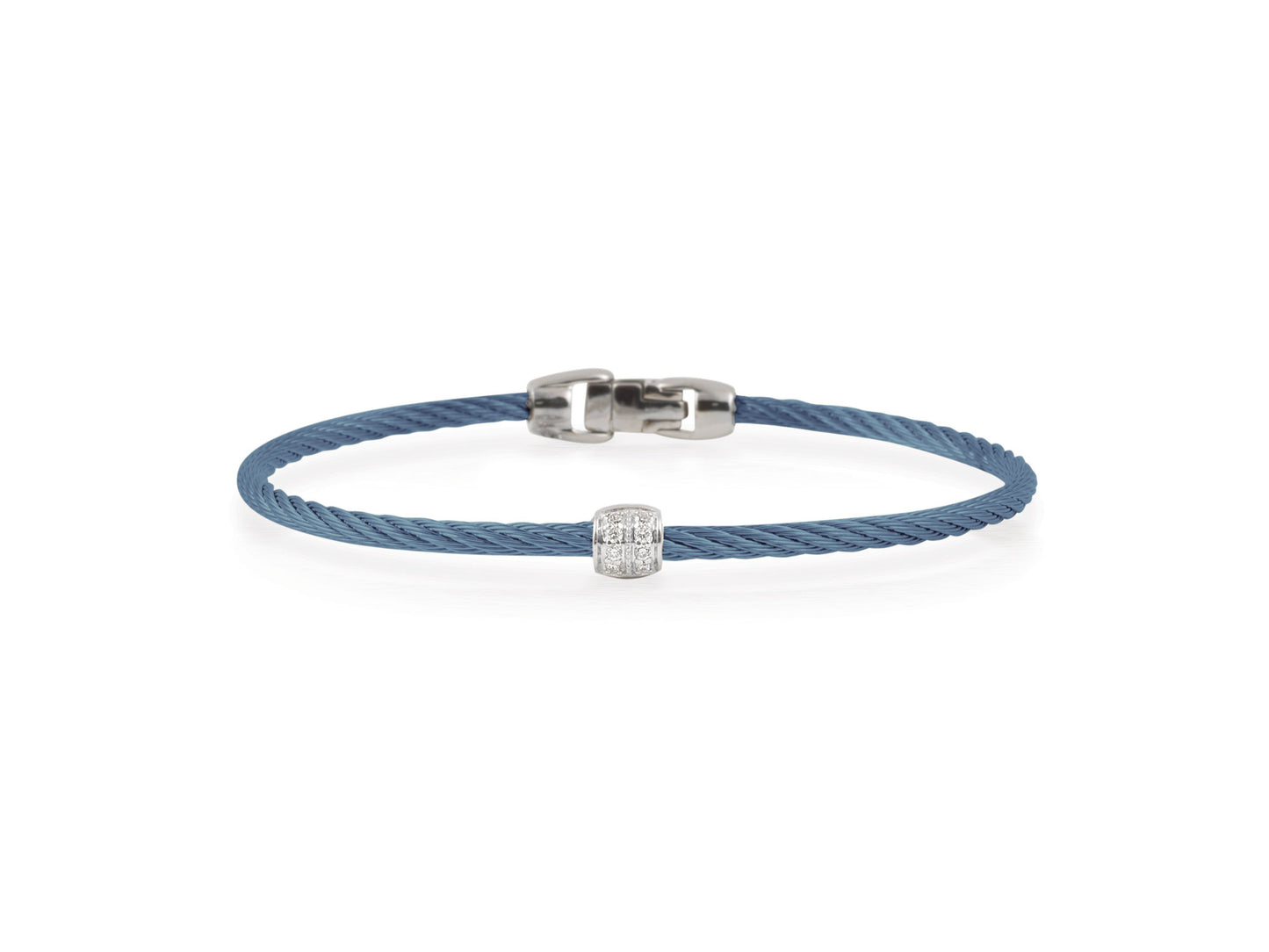 Alor Island Blue 18K White Gold and Sterling Silver Diamond Bracelet