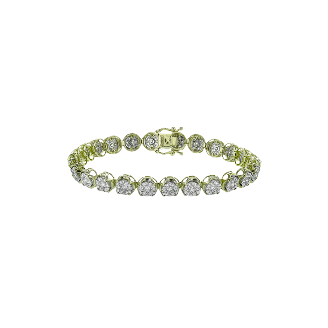Simon G. 18Ky Diamond Flower Cluster Bracelet