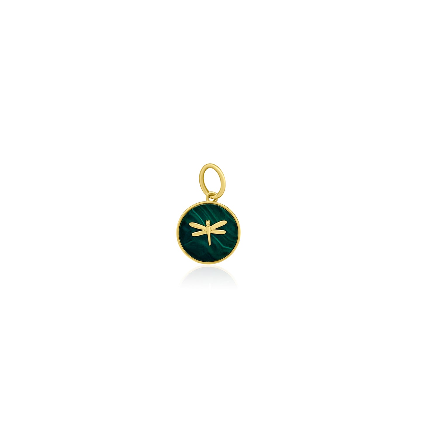 Rolland's Designs 14K Gold & Malachite Dragonfly Pendant