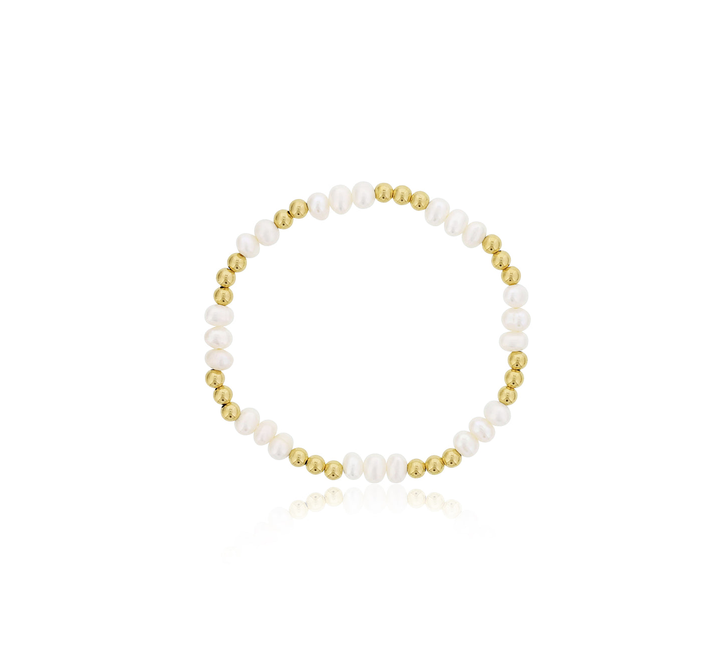 Dee Berkley Pearl Beaded Bracelet Alternating Gold Filled Beads Of 3