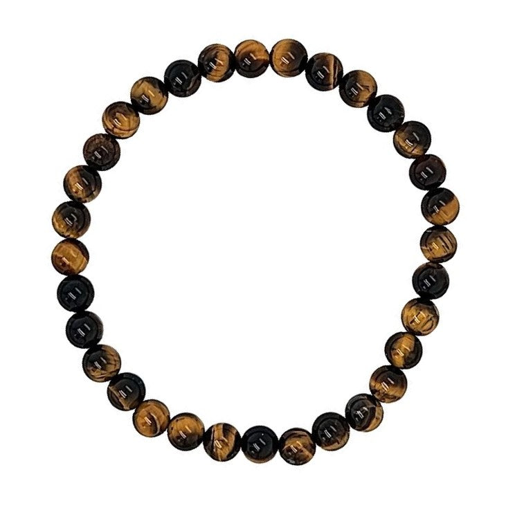 Dee Berkley Gents 6Mm Tiger Eye Beaded Bracelet