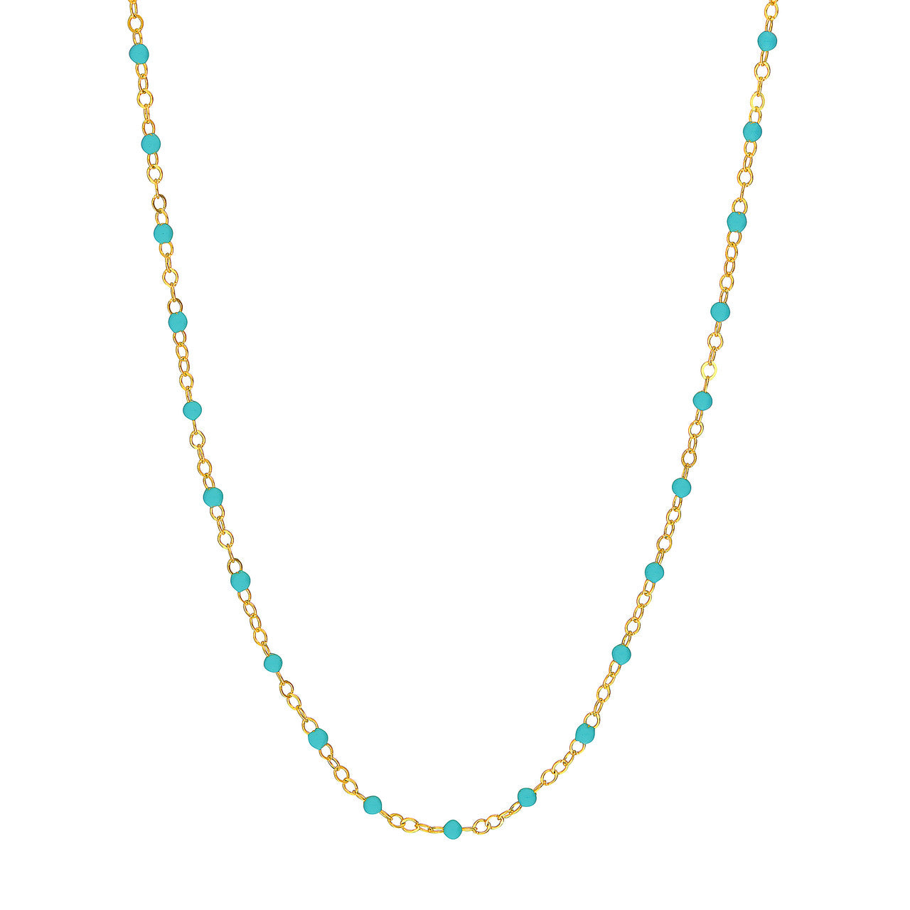Rolland's Design 14K Gold Turquoise Enamel Bead Piatto Bracelet