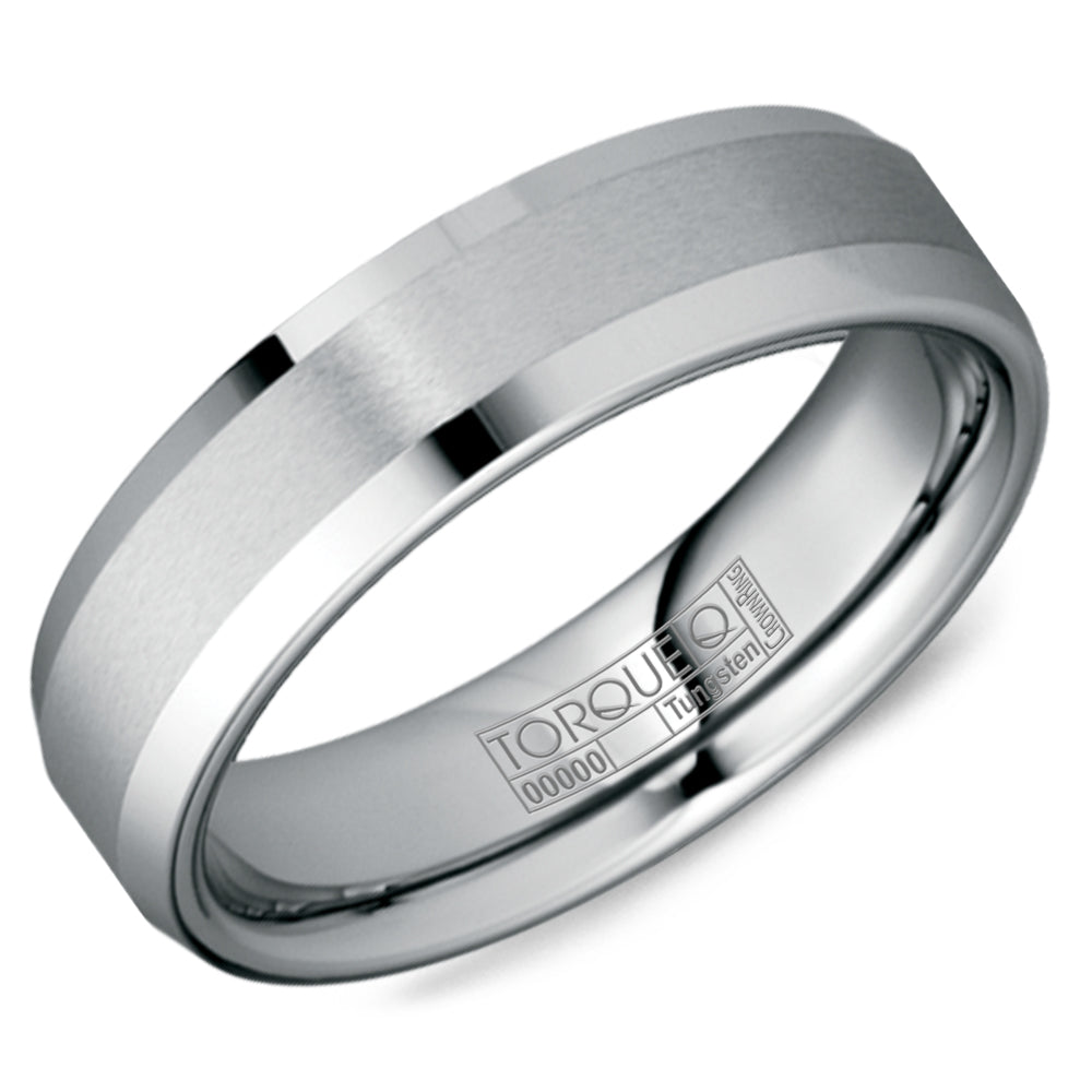 Crown Grey Tungsten Carbide Wedding Band