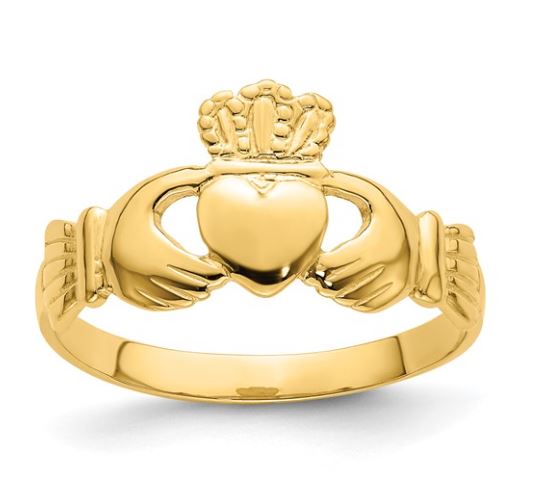 14k Yellow Gold Claddagh Ring
