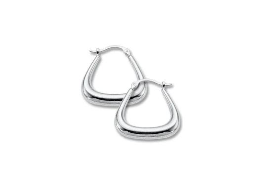 Carla 14K White Gold Triangle Hoop Earrings