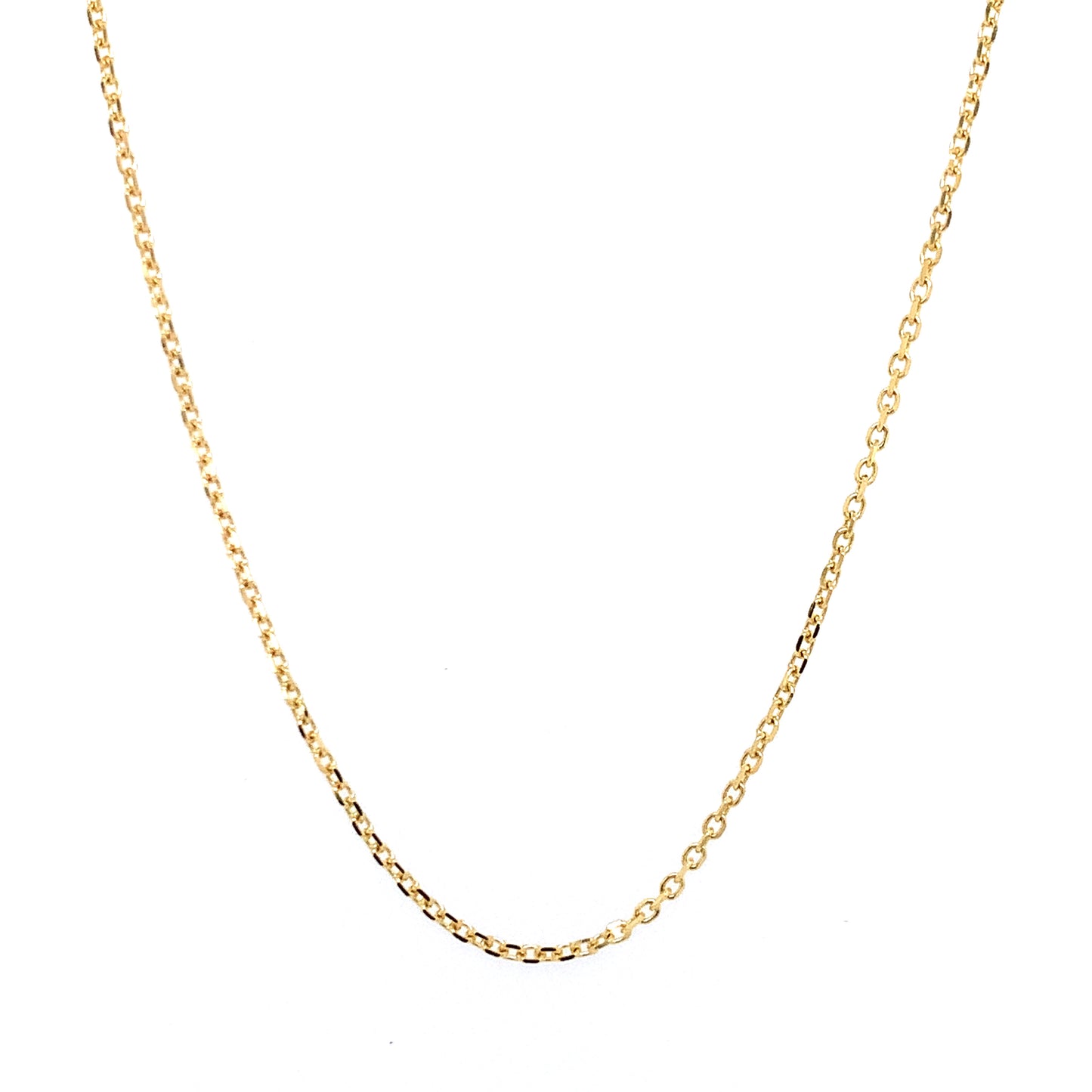 14K Yellow Gold 18" Cable Link Diamond Cut Chain