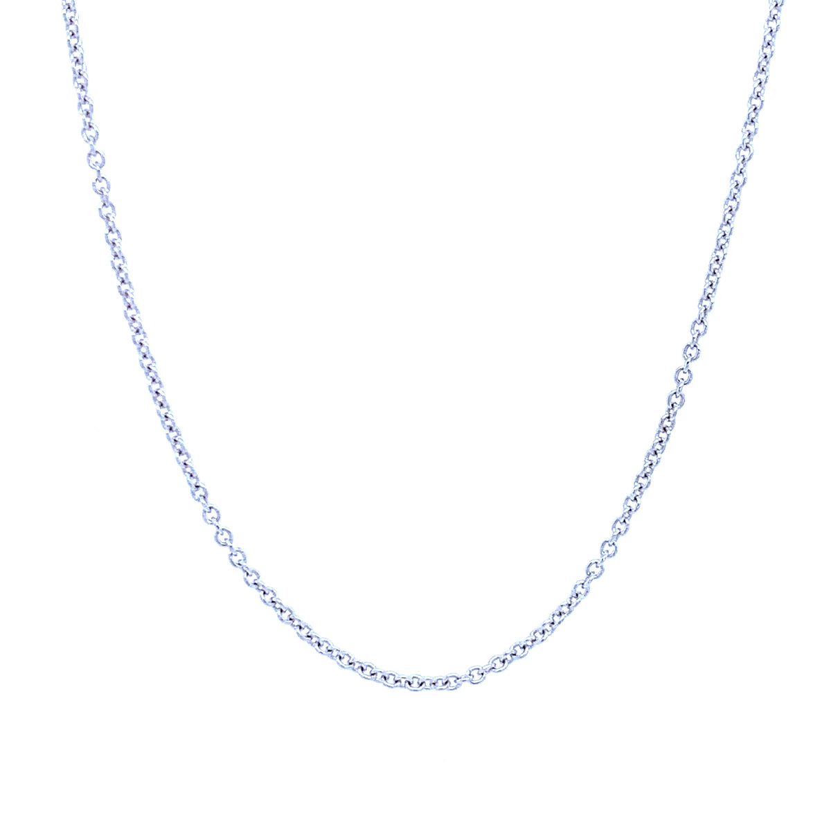 White Gold 16" Rolo Diamond Cut Chain