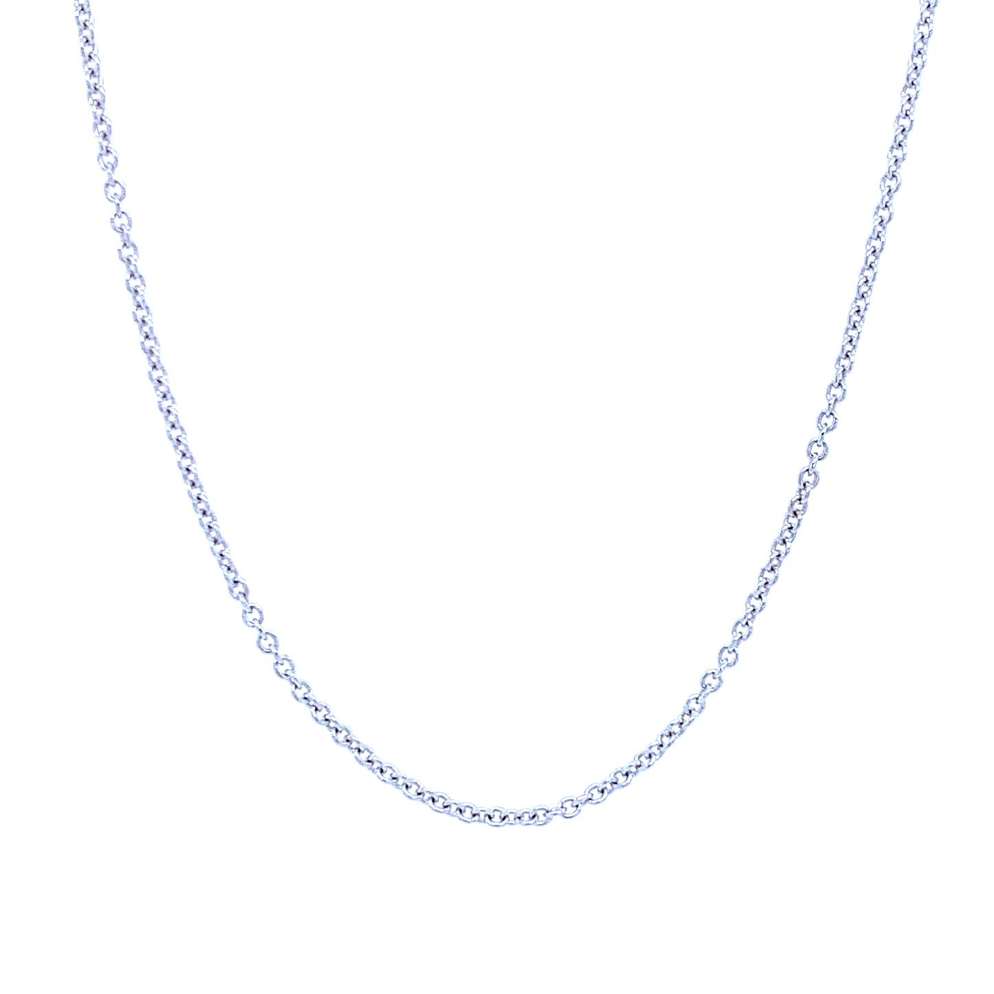 Rolland's Designs 14K White Gold Diamond Cut Chain