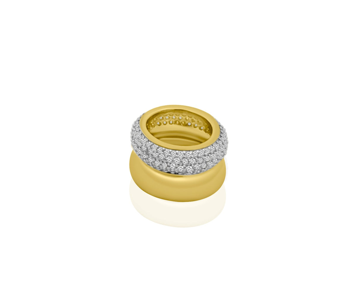 Rolland's Designs Gold & Pave Diamond Round Charm