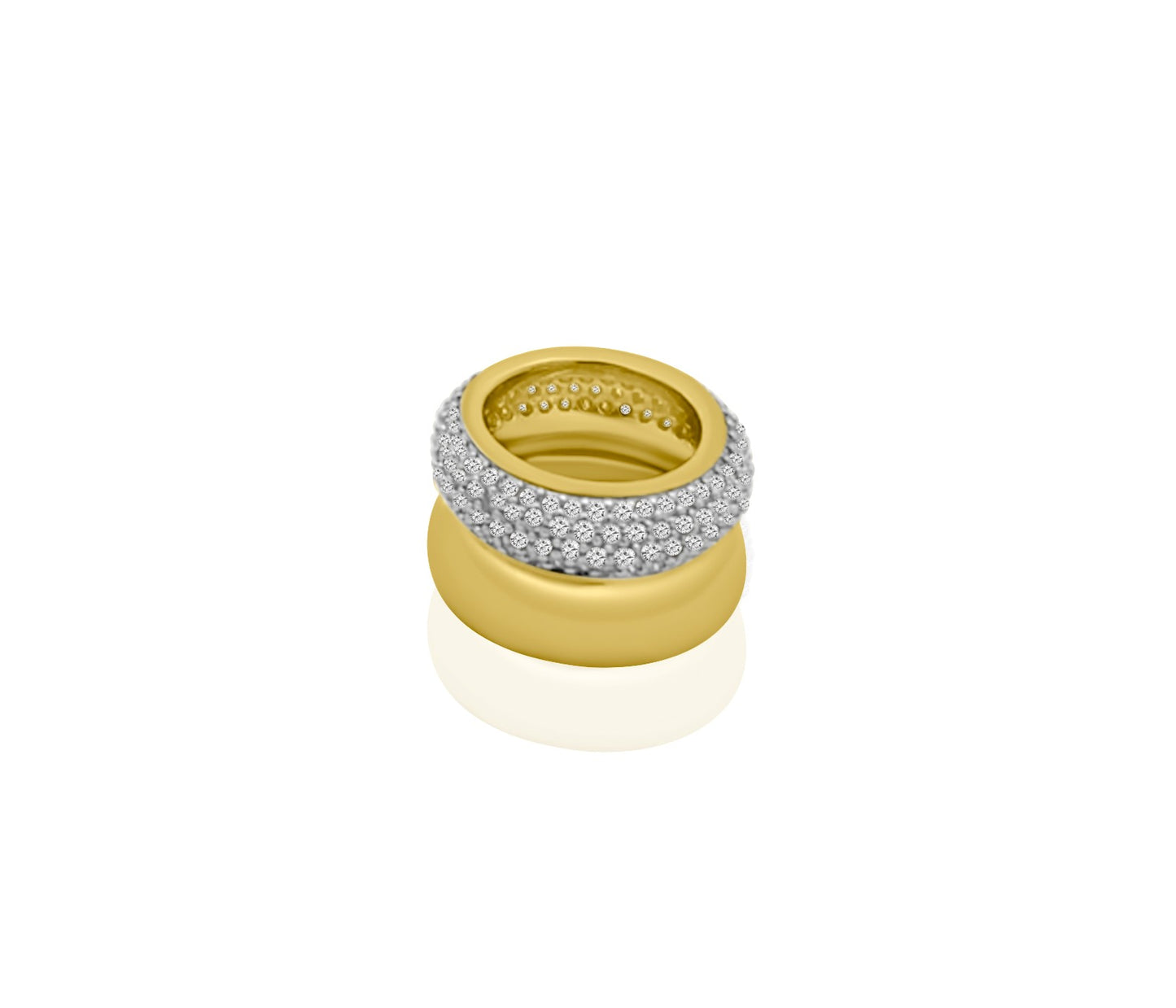 Rolland's Designs Gold & Pave Diamond Round Charm