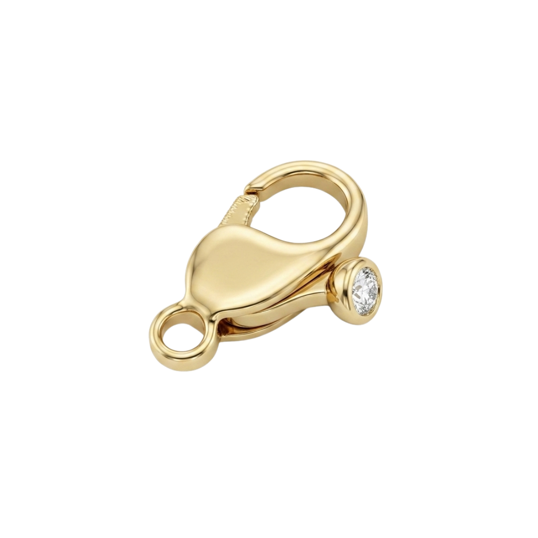 14K Yellow Gold Lobster Clasp Bezel Set Diamond