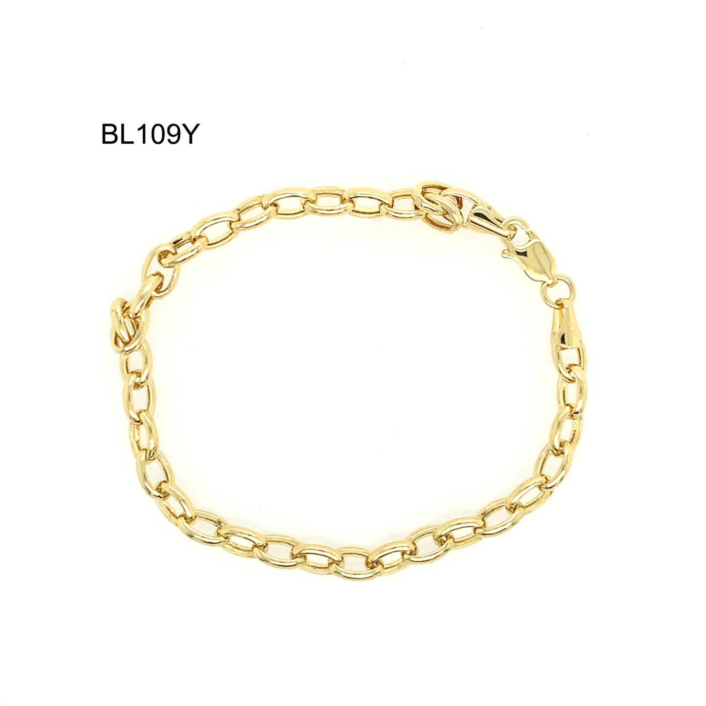 Rolland's Designs 14K Yellow Gold Oval Charm Bracelet