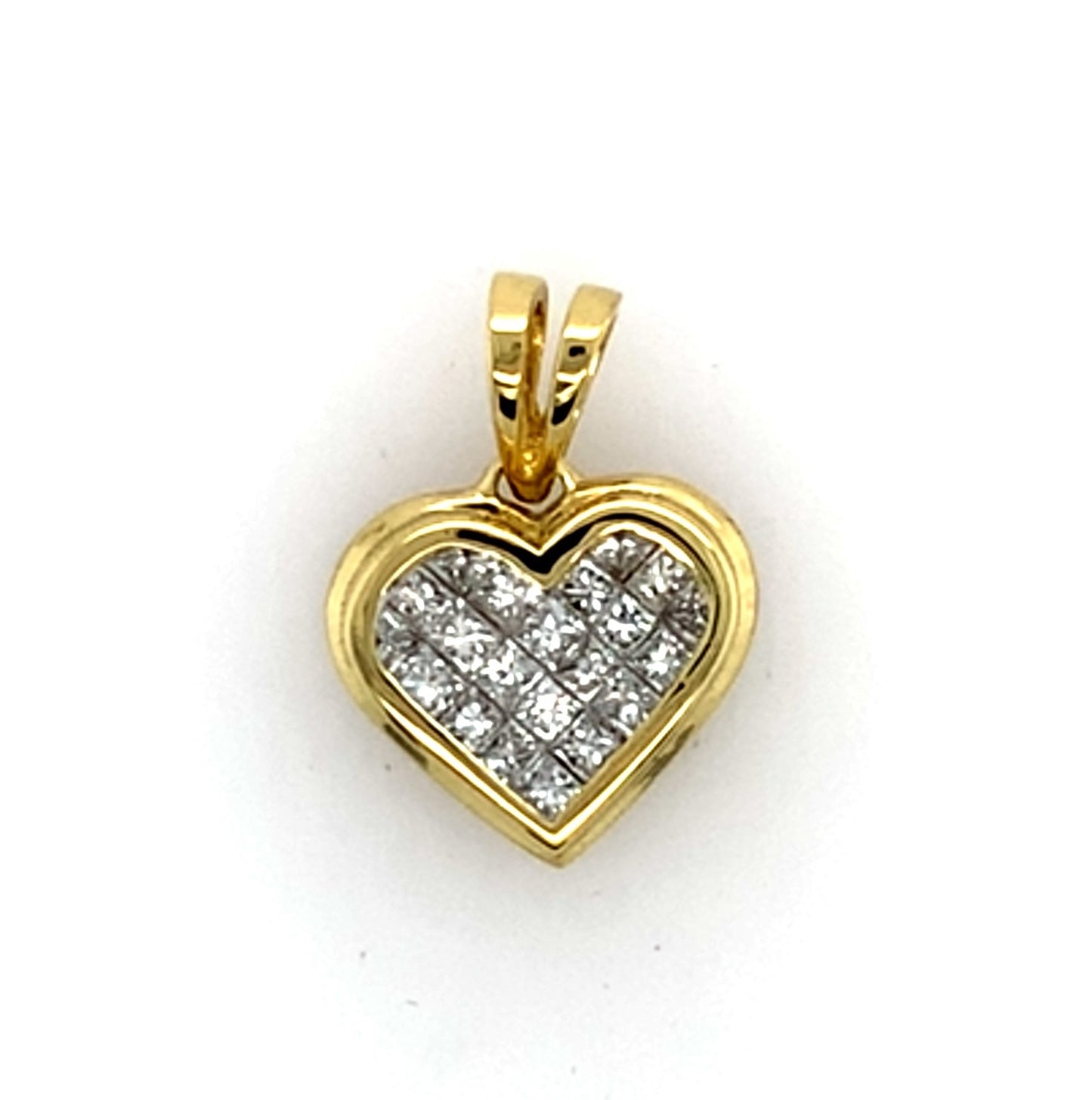 Estate 18K Gold Diamond Heart Pendant