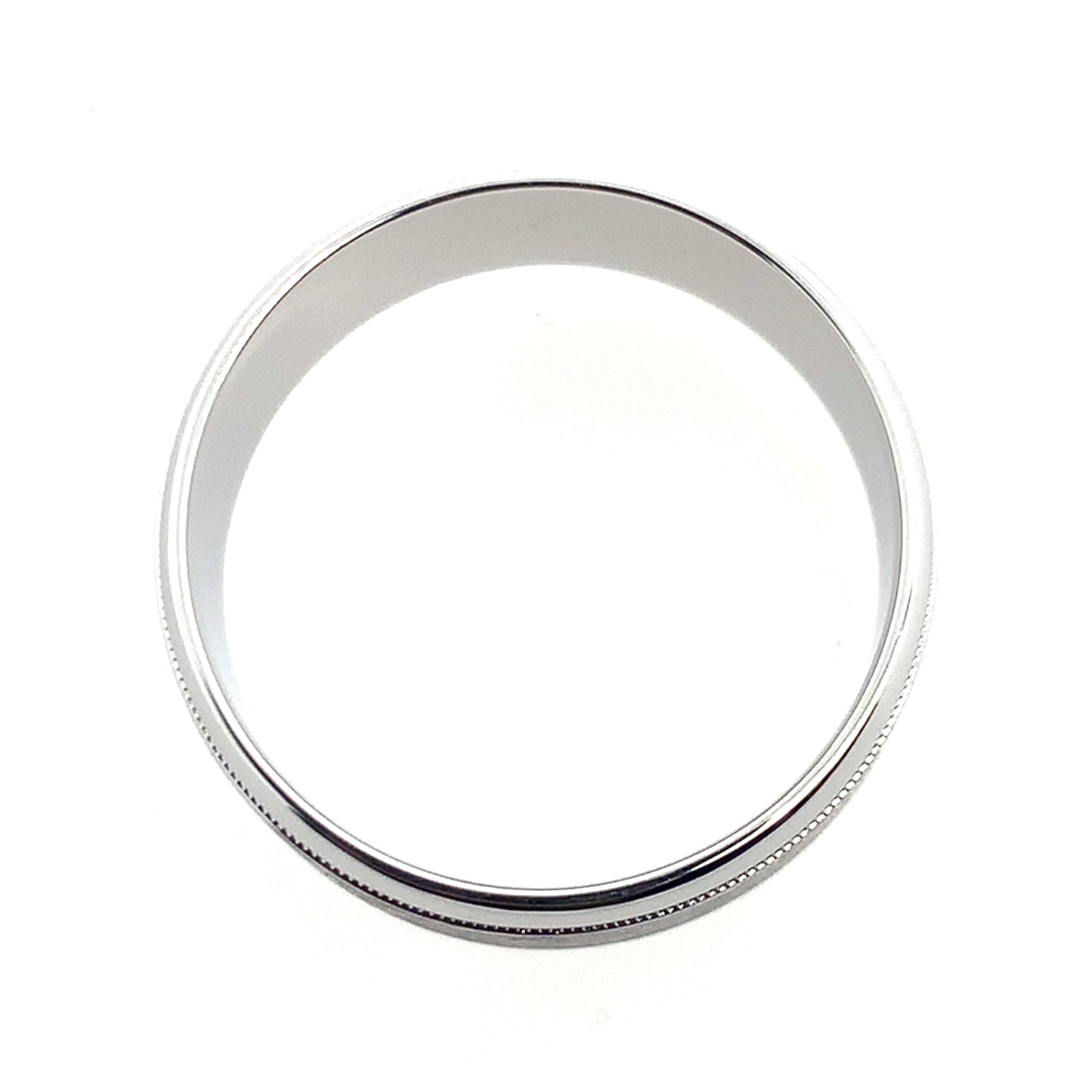 14K White Gold Sandpaper Center And High Polish Edges Band **Final Sale No Warranty**