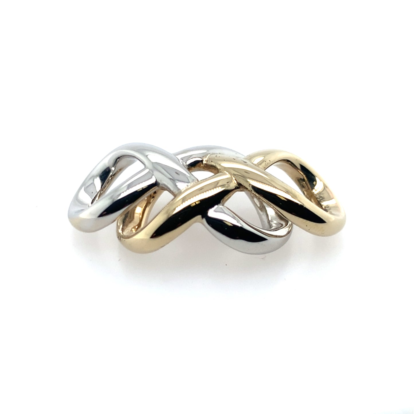 14K Two Tone Double Infinity Knot Slide Pendant **Final Sale No Warranty**