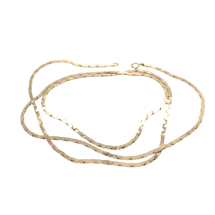 Estate 14K Yellow Gold Flat Link Chain