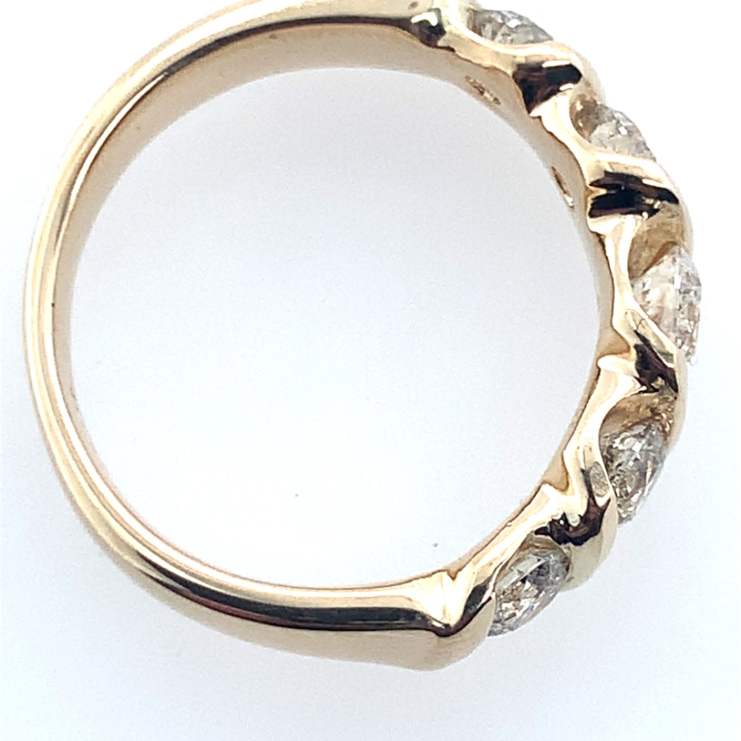 14K Yellow Gold Graduated 5 Stone Twisted Channel Band **Final Sale No Warranty**