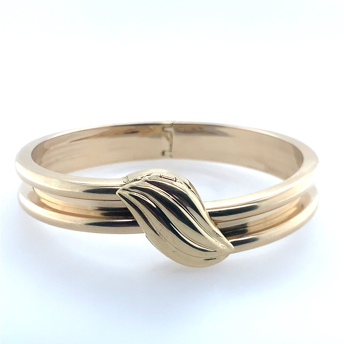 Estate 14K Yellow Gold Vintage Hinged Bangle "**Final Sale No Warranty**