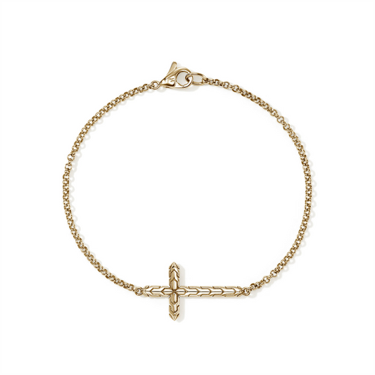 John Hardy Essentials Gold Cross Bracelet