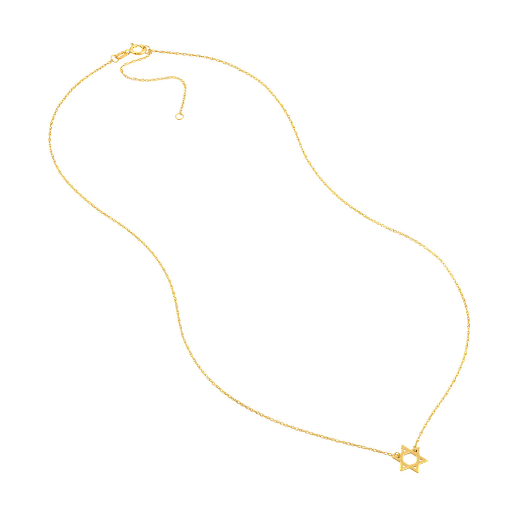Rolland's Designs 14K Yellow Gold Star of David Necklace