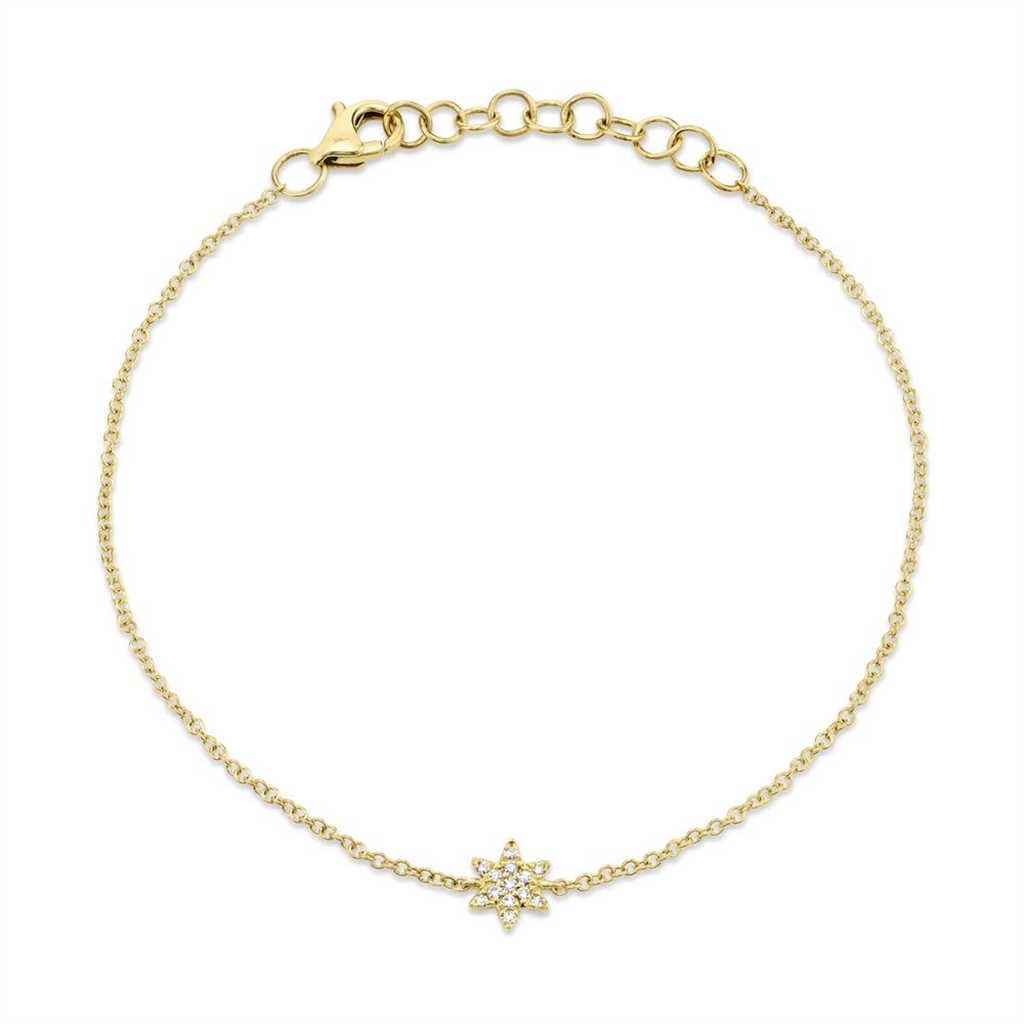 Shy 14Ky Diamond Star Of David Bracelet