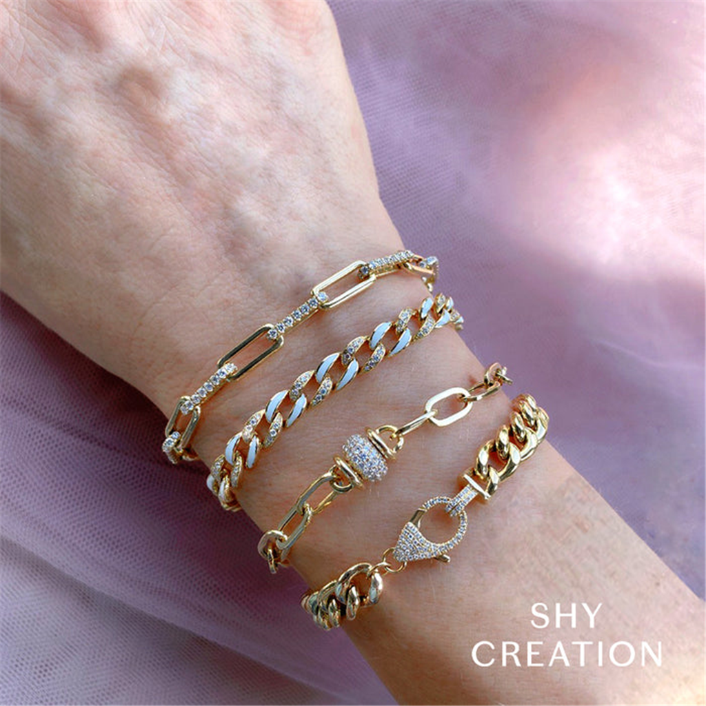 Shy 14Ky Diamond Link Bracelet