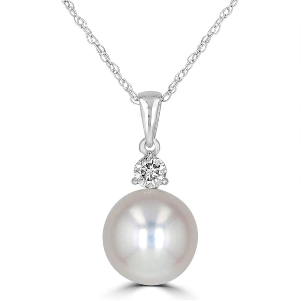 Rolland's Designs Pearl & Diamond Necklace Pendant