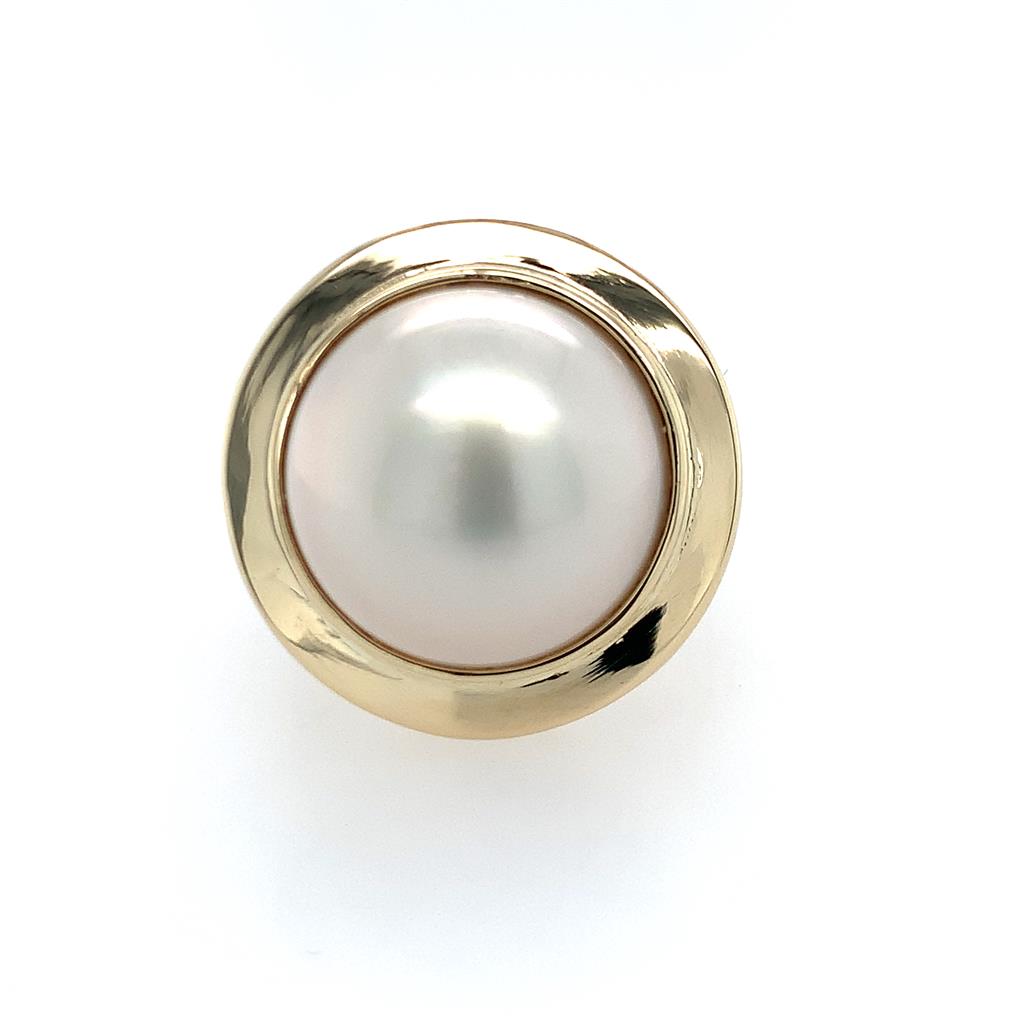 Estate 14K Mabe Pearl Ring