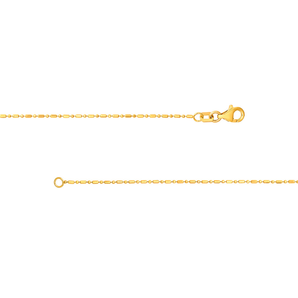 Gold 16" Diamond Cut Bead And Bar Chain