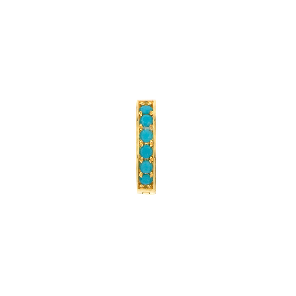 Rolland's Designs 14K Gold Turquoise Huggies