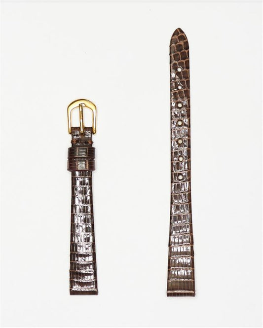 12Mm Brown Crocodile Leather Watch Strap