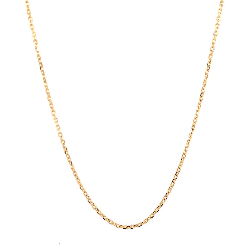 Rolland's Design Yellow Gold 16" Cable Link Diamond Cut Chain
