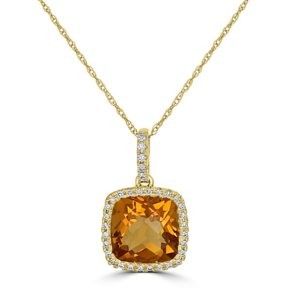 Rolland's Designs 14K White Gold Blue Topaz & Diamond Pendant