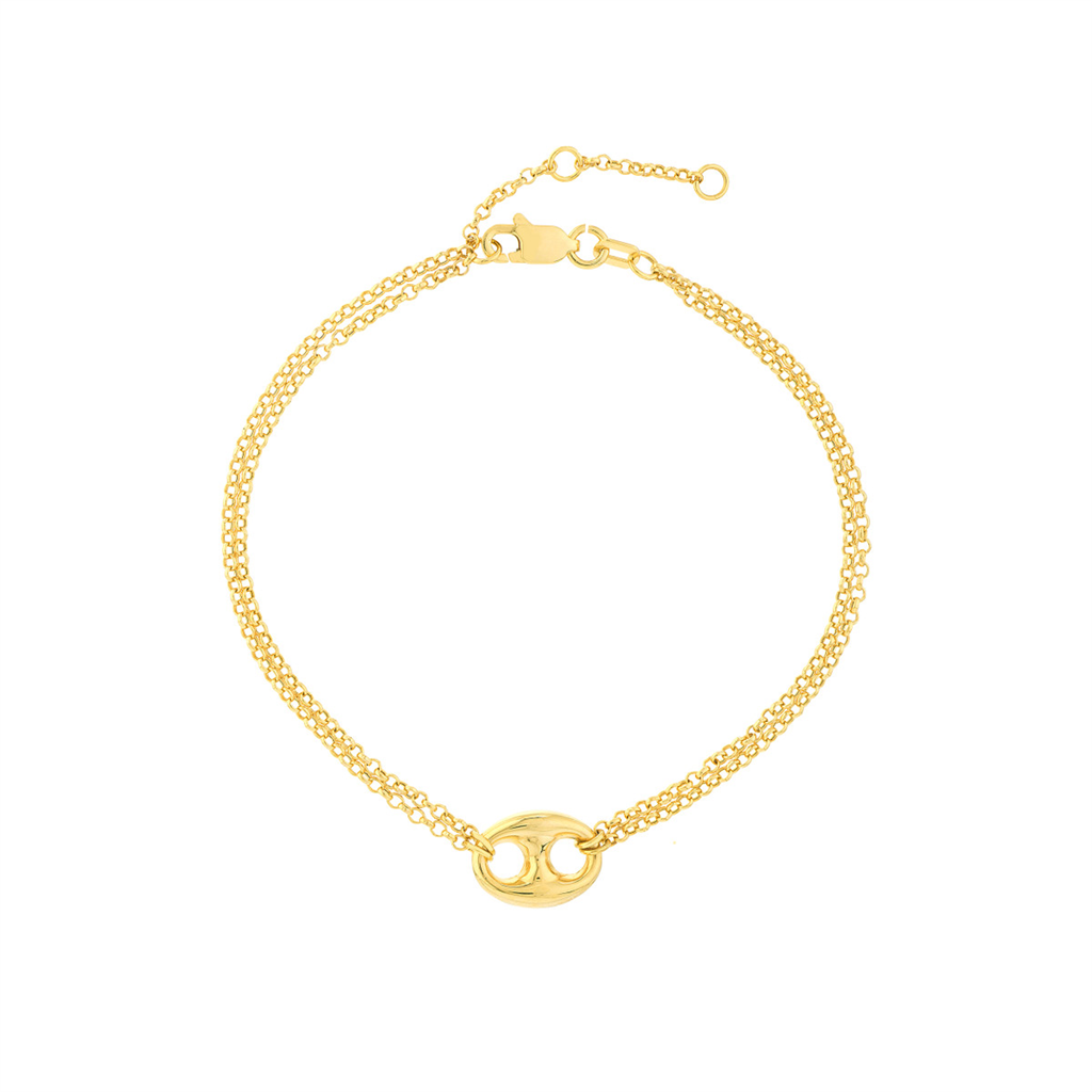 Rolland's Designs 14K Gold Double Chain Bracelet