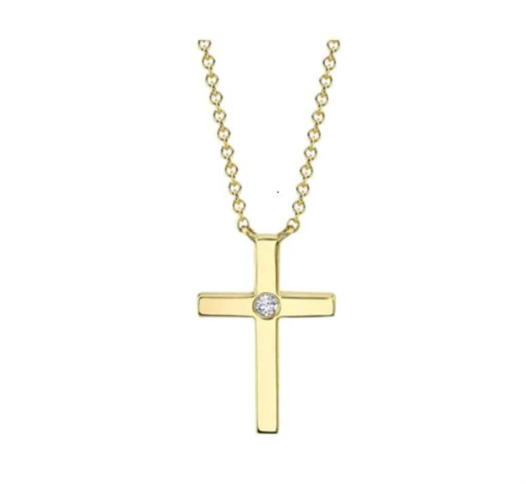 Shy 14Ky Diamond Cross Necklace Pendant