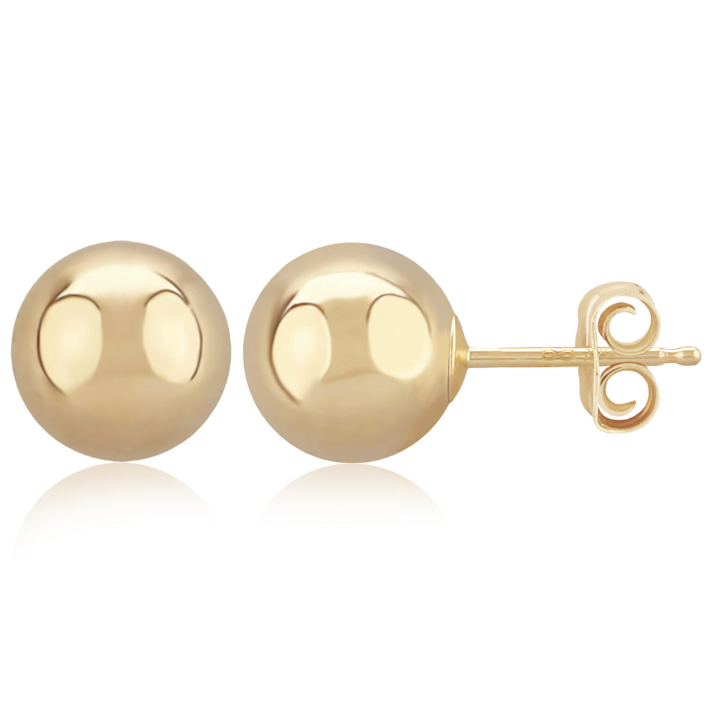 8mm Gold Ball Earrings