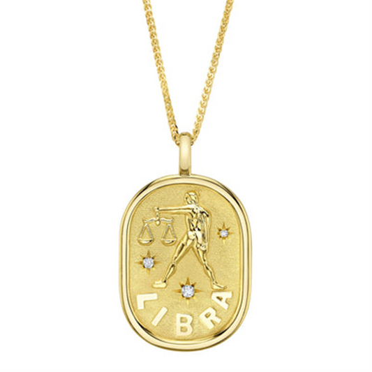 Shy Creation Diamond Libra Zodiac Necklace