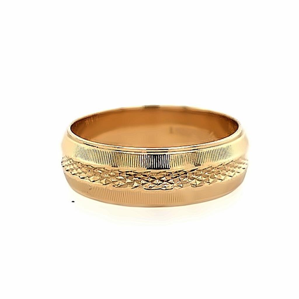 Estate 14K Yellow Gold Diamond Cut Band