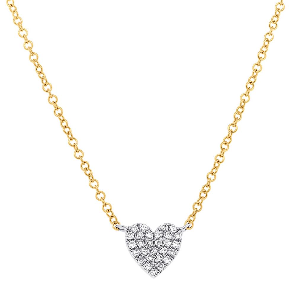 Shy Creation Diamond Small Pave Heart Pendant Necklace